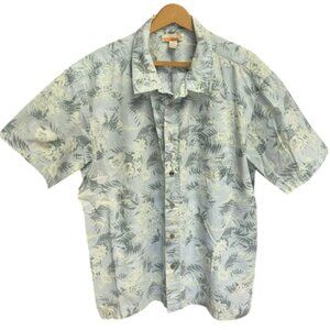 SIDEOUT 100% COTTON TROPICAL PRINT SHORT SLEEVE BUTTON FRONT SHIRT SIZE XL